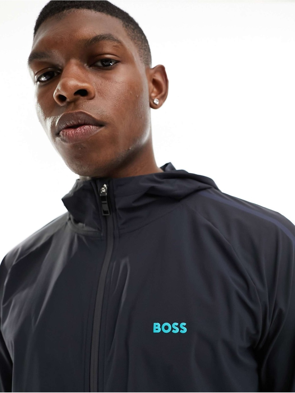BOSS Men’s Black Hooded Full-Zip Jacket Size XL – New Without Tags